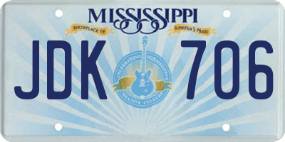 MS license plate JDK706