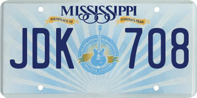 MS license plate JDK708