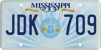 MS license plate JDK709