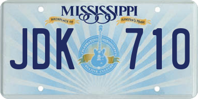 MS license plate JDK710