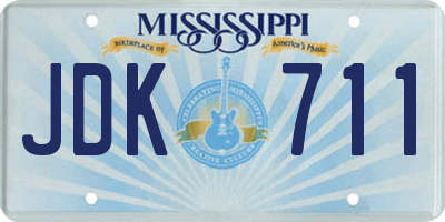 MS license plate JDK711