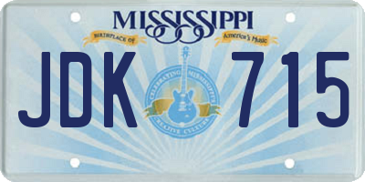 MS license plate JDK715