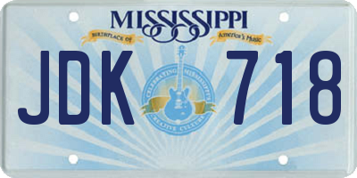 MS license plate JDK718