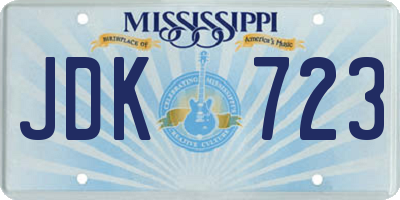 MS license plate JDK723