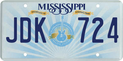 MS license plate JDK724