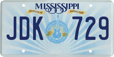 MS license plate JDK729
