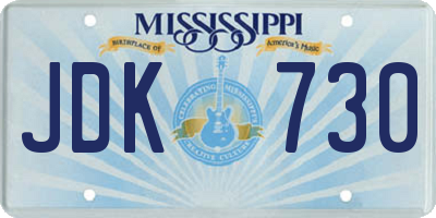 MS license plate JDK730
