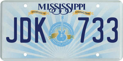MS license plate JDK733