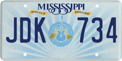 MS license plate JDK734