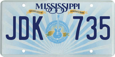 MS license plate JDK735