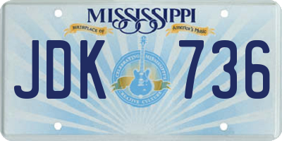 MS license plate JDK736