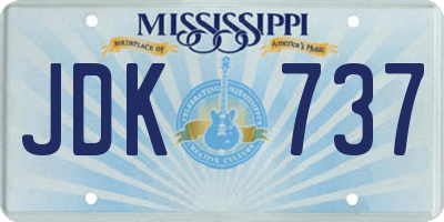MS license plate JDK737