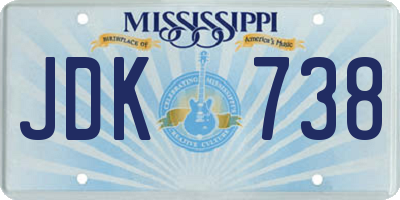 MS license plate JDK738
