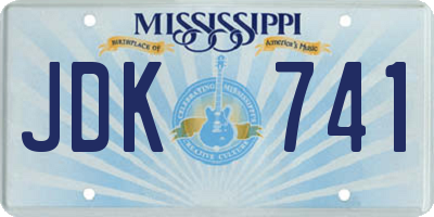 MS license plate JDK741