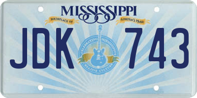 MS license plate JDK743