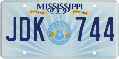 MS license plate JDK744