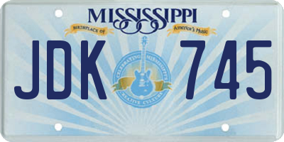 MS license plate JDK745