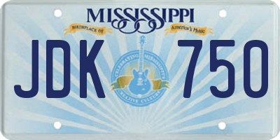 MS license plate JDK750