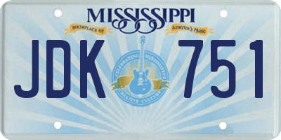 MS license plate JDK751