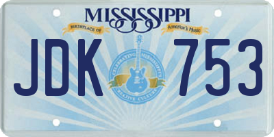 MS license plate JDK753