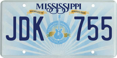 MS license plate JDK755