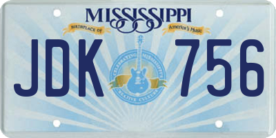MS license plate JDK756