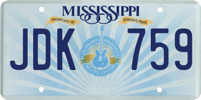 MS license plate JDK759