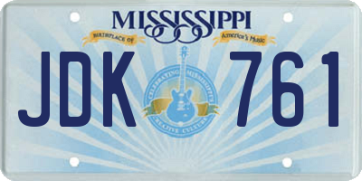 MS license plate JDK761