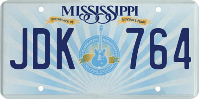 MS license plate JDK764