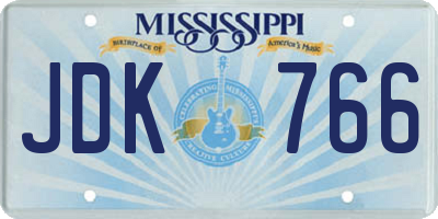 MS license plate JDK766