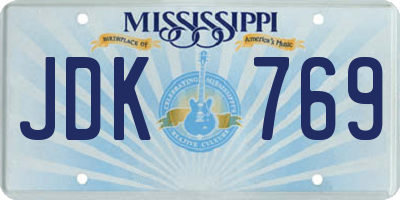 MS license plate JDK769