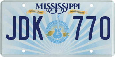 MS license plate JDK770