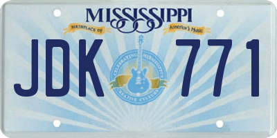 MS license plate JDK771