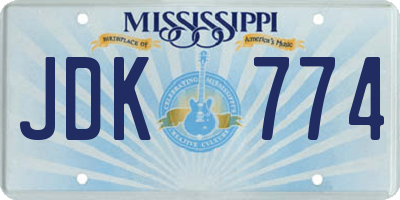 MS license plate JDK774