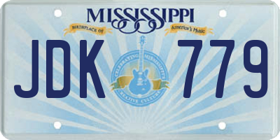 MS license plate JDK779