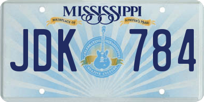 MS license plate JDK784