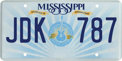 MS license plate JDK787