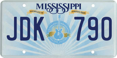 MS license plate JDK790