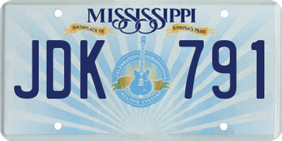 MS license plate JDK791