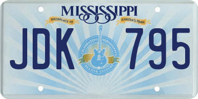 MS license plate JDK795