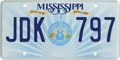 MS license plate JDK797