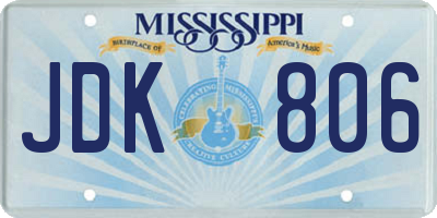 MS license plate JDK806