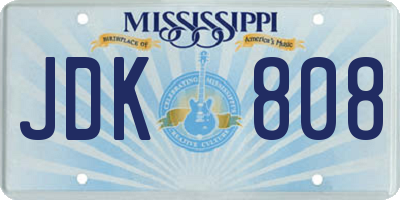 MS license plate JDK808