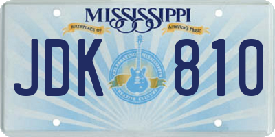 MS license plate JDK810