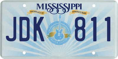 MS license plate JDK811