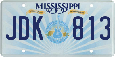 MS license plate JDK813