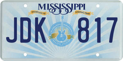 MS license plate JDK817