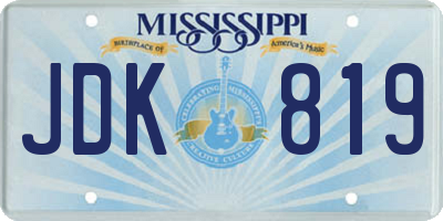 MS license plate JDK819