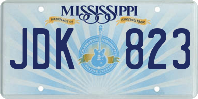 MS license plate JDK823