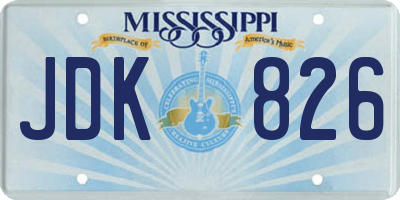 MS license plate JDK826